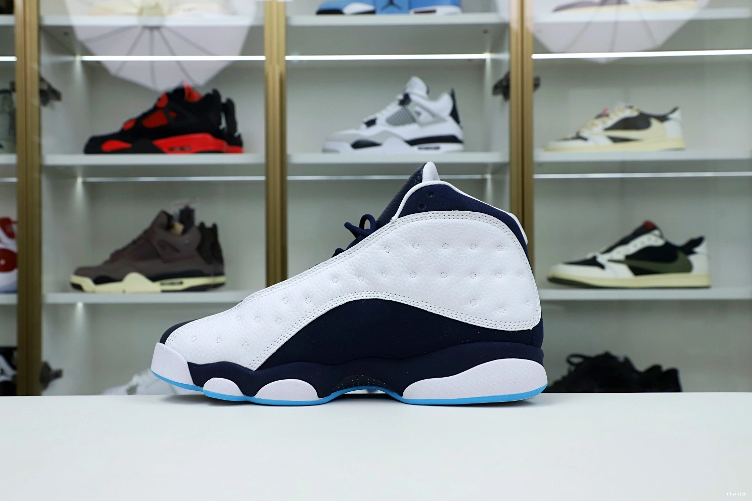 AIR POWDER 13 414571-144 WHITE JORDAN OBSIDIAN RETRO BLUE 0731